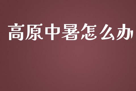 高原中暑怎么办_https://cj002.lansai.wang_保险问答_第1张