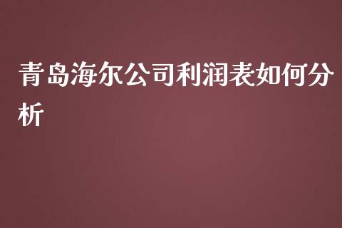 青岛海尔公司利润表如何分析_https://cj002.lansai.wang_金融问答_第1张