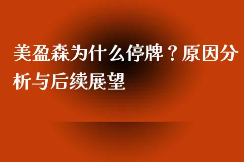 美盈森为什么停牌？原因分析与后续展望_https://cj002.lansai.wang_理财问答_第1张
