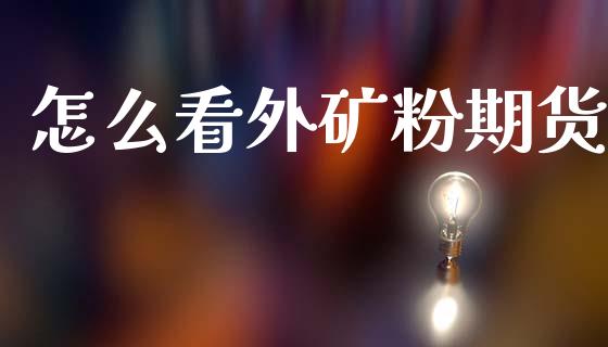 怎么看外矿粉期货_https://cj002.lansai.wang_保险问答_第1张