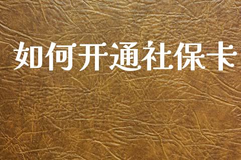 如何开通社保卡_https://cj002.lansai.wang_股市问答_第1张