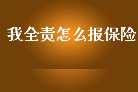 我全责怎么报保险_https://cj002.lansai.wang_保险问答_第1张