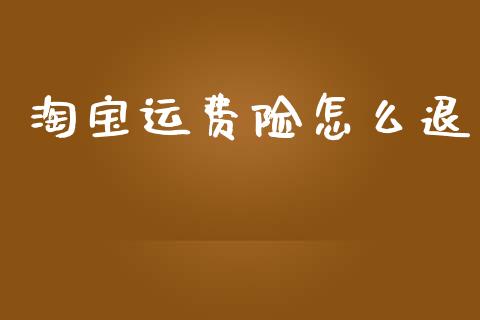 淘宝运费险怎么退_https://cj002.lansai.wang_保险问答_第1张