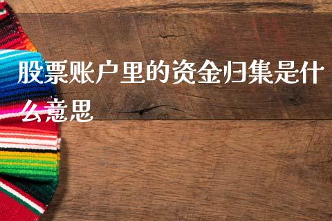 股票账户里的资金归集是什么意思_https://cj002.lansai.wang_期货问答_第1张