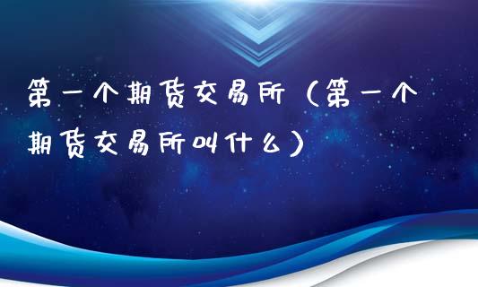 第一个期货交易所（第一个期货交易所叫什么）_https://cj002.lansai.wang_会计问答_第1张