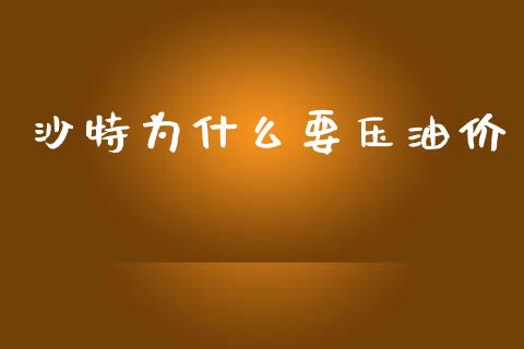 沙特为什么要压油价_https://cj002.lansai.wang_财经问答_第1张
