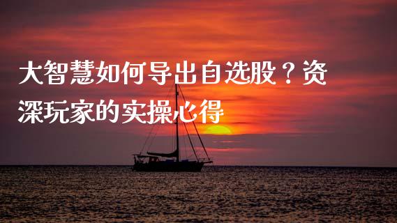 大智慧如何导出自选股？资深玩家的实操心得_https://cj002.lansai.wang_理财问答_第1张