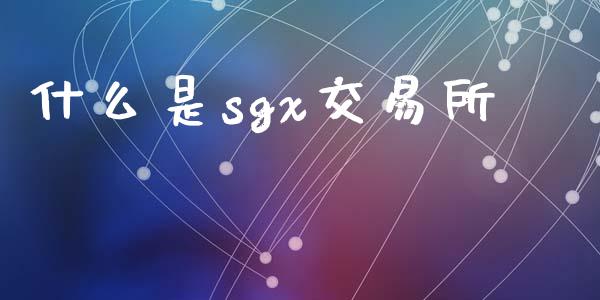 什么是sgx交易所_https://cj002.lansai.wang_会计问答_第1张