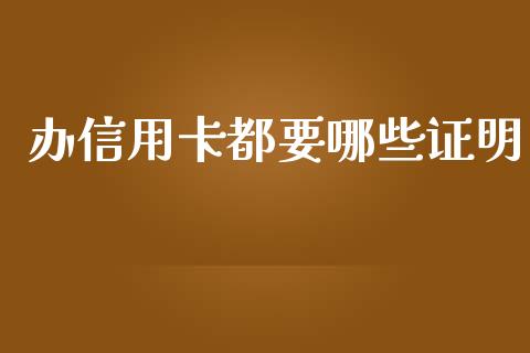 办信用卡都要哪些证明_https://cj002.lansai.wang_理财问答_第1张