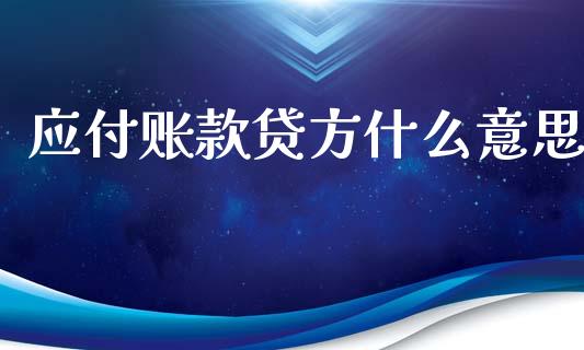 应付账款贷方什么意思_https://cj002.lansai.wang_会计问答_第1张
