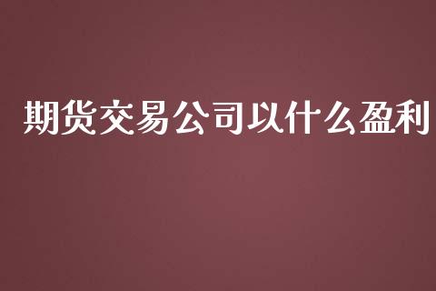 期货交易公司以什么盈利_https://cj002.lansai.wang_期货问答_第1张