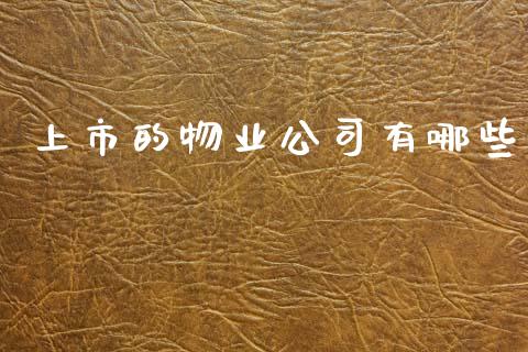 上市的物业公司有哪些_https://cj002.lansai.wang_财经百问_第1张