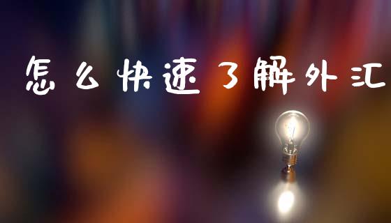 怎么快速了解外汇_https://cj002.lansai.wang_财经问答_第1张