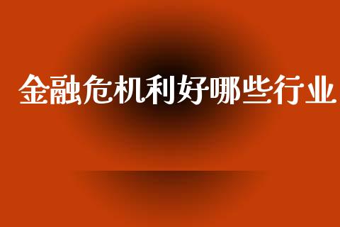 金融危机利好哪些行业_https://cj002.lansai.wang_理财问答_第1张