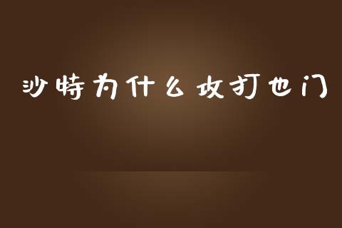 沙特为什么攻打也门_https://cj002.lansai.wang_财经百问_第1张
