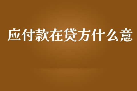 应付款在贷方什么意_https://cj002.lansai.wang_会计问答_第1张
