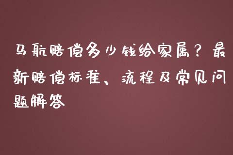 马航赔偿多少钱给家属？最新赔偿标准、流程及常见问题解答_https://cj002.lansai.wang_金融问答_第1张