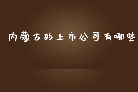 内蒙古的上市公司有哪些_https://cj002.lansai.wang_期货问答_第1张