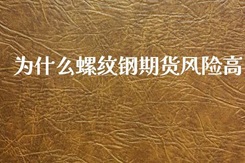 为什么螺纹钢期货风险高_https://cj002.lansai.wang_金融问答_第1张