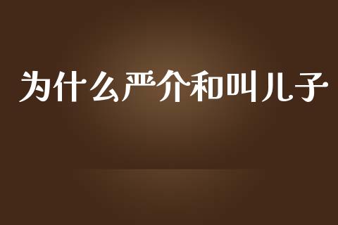 为什么严介和叫儿子_https://cj002.lansai.wang_股市问答_第1张