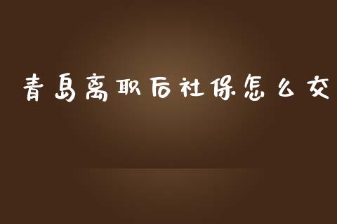 青岛离职后社保怎么交_https://cj002.lansai.wang_保险问答_第1张