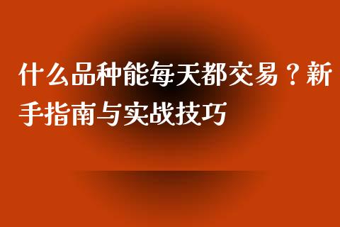 什么品种能每天都交易？新手指南与实战技巧_https://cj002.lansai.wang_会计问答_第1张