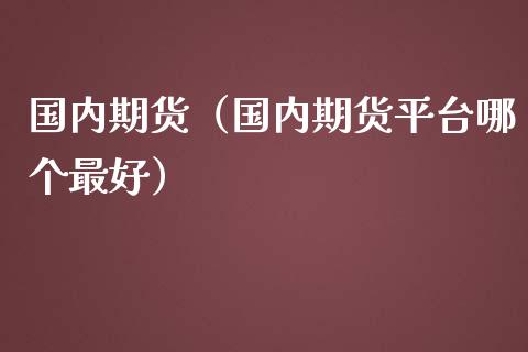 国内期货（国内期货平台哪个最好）_https://cj002.lansai.wang_金融问答_第1张