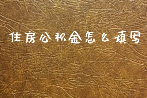 住房公积金怎么填写_https://cj002.lansai.wang_保险问答_第1张
