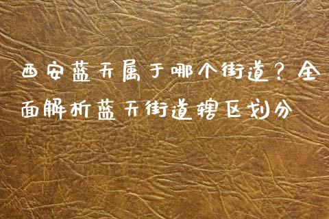 西安蓝天属于哪个街道？全面解析蓝天街道辖区划分_https://cj002.lansai.wang_会计问答_第1张