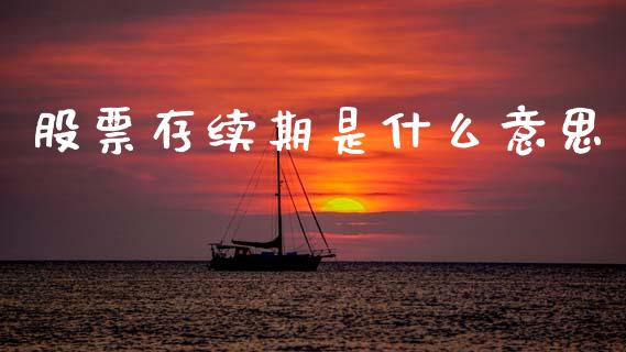 股票存续期是什么意思_https://cj002.lansai.wang_金融问答_第1张