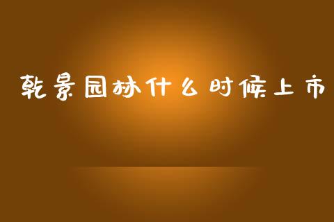乾景园林什么时候上市_https://cj002.lansai.wang_财经问答_第1张