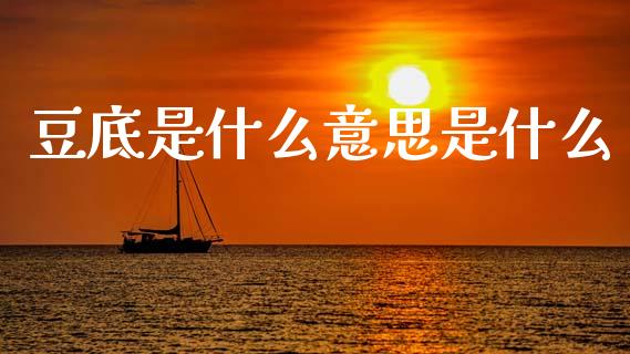 豆底是什么意思是什么_https://cj002.lansai.wang_财经百问_第1张