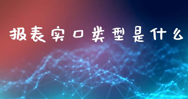 报表实口类型是什么_https://cj002.lansai.wang_会计问答_第1张