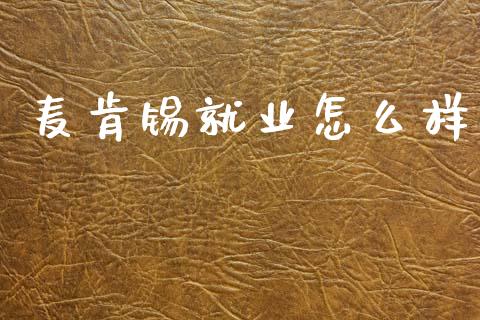麦肯锡就业怎么样_财经问答_第1张_财经百问网 麦肯锡就业怎么样_https://cj002.lansai.wang_财经问答_第1张