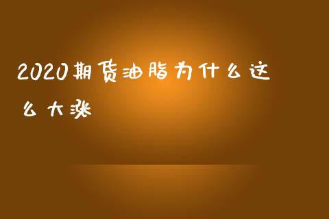 2020期货油脂为什么这么大涨_https://cj002.lansai.wang_保险问答_第1张