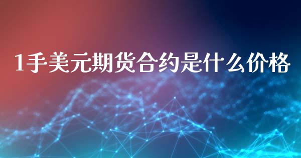 1手美元期货合约是什么价格_https://cj002.lansai.wang_财经百问_第1张