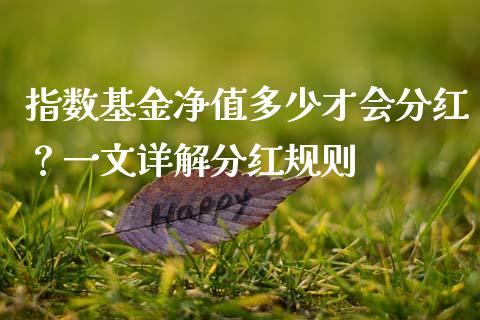 指数基金净值多少才会分红?一文详解分红规则_保险问答_第1张_财经百问网 指数基金净值多少才会分红?一文详解分红规则_https://cj002.lansai.wang_保险问答_第1张