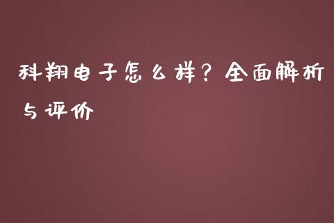 科翔电子怎么样?全面解析与评价_会计问答_第1张_财经百问网 科翔电子怎么样?全面解析与评价_https://cj002.lansai.wang_会计问答_第1张