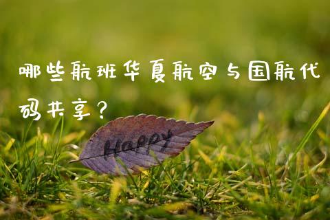 哪些航班华夏航空与国航代码共享？_https://cj002.lansai.wang_理财问答_第1张