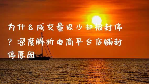 为什么成交量很少却被封停？深度解析电商平台店铺封停原因_https://cj002.lansai.wang_保险问答_第1张