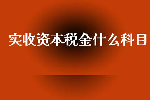 实收资本税金什么科目_https://cj002.lansai.wang_会计问答_第1张