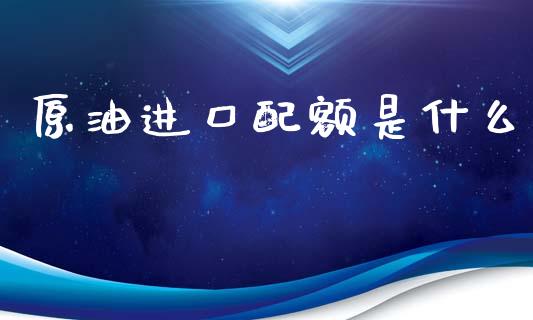 原油进口配额是什么_https://cj002.lansai.wang_会计问答_第1张