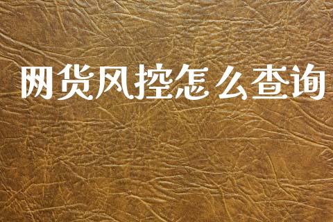 网货风控怎么查询_https://cj002.lansai.wang_理财问答_第1张