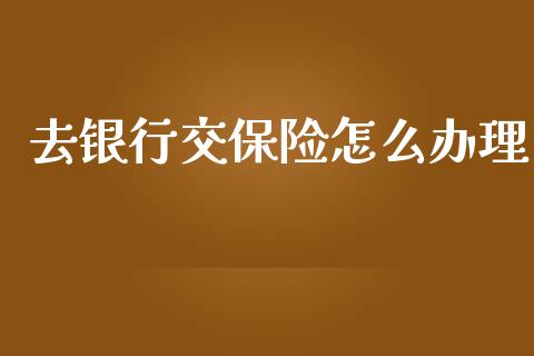 去银行交保险怎么办理_https://cj002.lansai.wang_保险问答_第1张