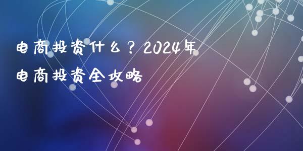 电商投资什么？2024年电商投资全攻略_https://cj002.lansai.wang_财经百问_第1张