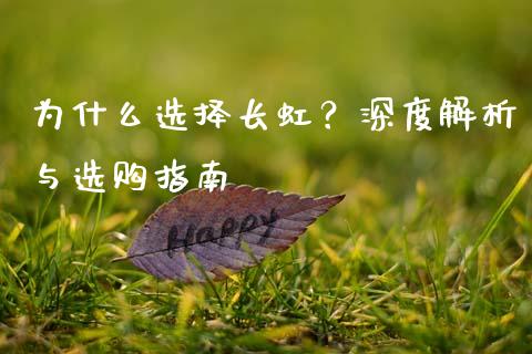 为什么选择长虹？深度解析与选购指南_https://cj002.lansai.wang_财经问答_第1张