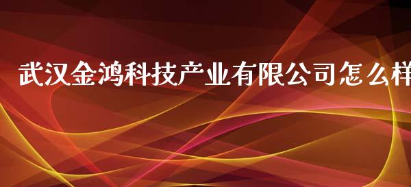 武汉金鸿科技产业有限公司怎么样_https://cj002.lansai.wang_保险问答_第1张