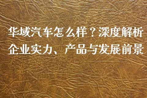 华域汽车怎么样？深度解析企业实力、产品与发展前景_https://cj002.lansai.wang_保险问答_第1张