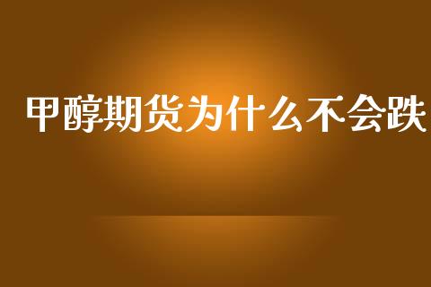 甲醇期货为什么不会跌_https://cj002.lansai.wang_期货问答_第1张