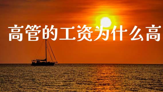 高管的工资为什么高_https://cj002.lansai.wang_期货问答_第1张